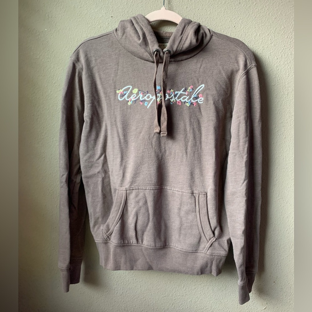 Aeropostale light brown pullover hoodie. Size S.